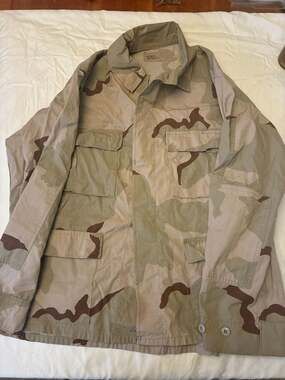 Vintage USGI 3 Color Desert Camo DCU BDU Combat Shirt Jacket XL-Regular